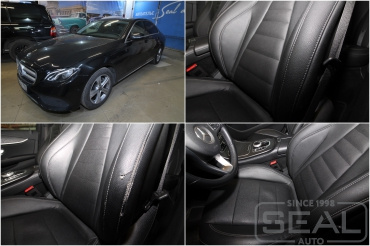 Mercedes E-klasse W213 Ремонт кожи на спинке кресла