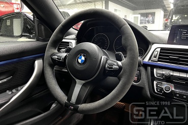 BMW 4-series Перетяжка руля из алькантары
