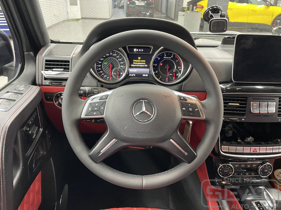 Руль Mercedes-Benz G-class III (W465) после перетяжки натуральной кожей.