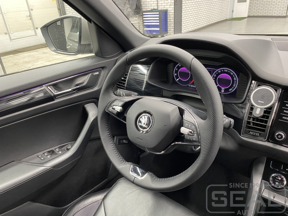 Руль Skoda Kodiaq: вид с эмблемой
