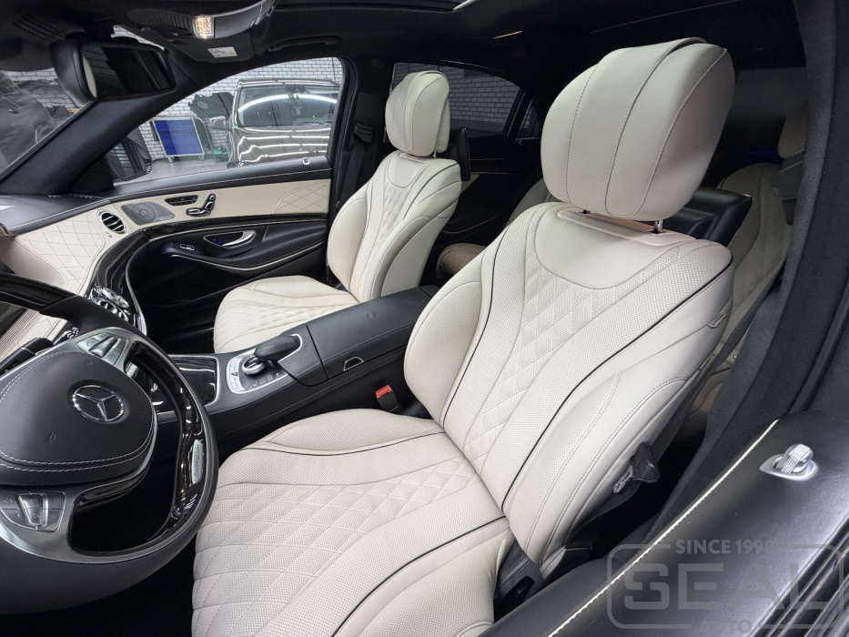 Mercedes S-класс (W222) Перетяжка сидений и руля| Автоателье СеалАвто | Москва
